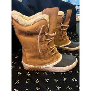 SOREL Out N About Plus Tall Waterproof Boot Elk Brown women’s Size 7.5